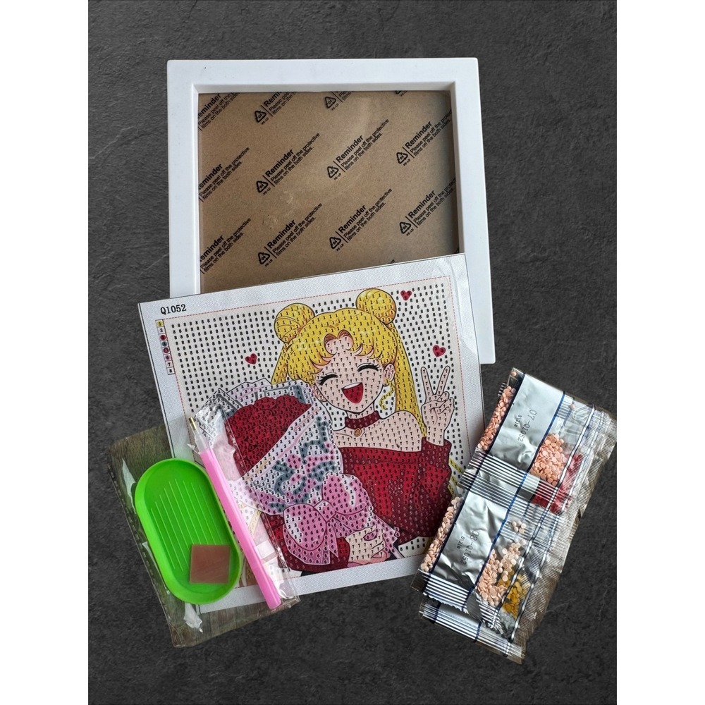 Sailor Moon Inspired Diamond Painting Kit with Frame DIY Art Craft Set